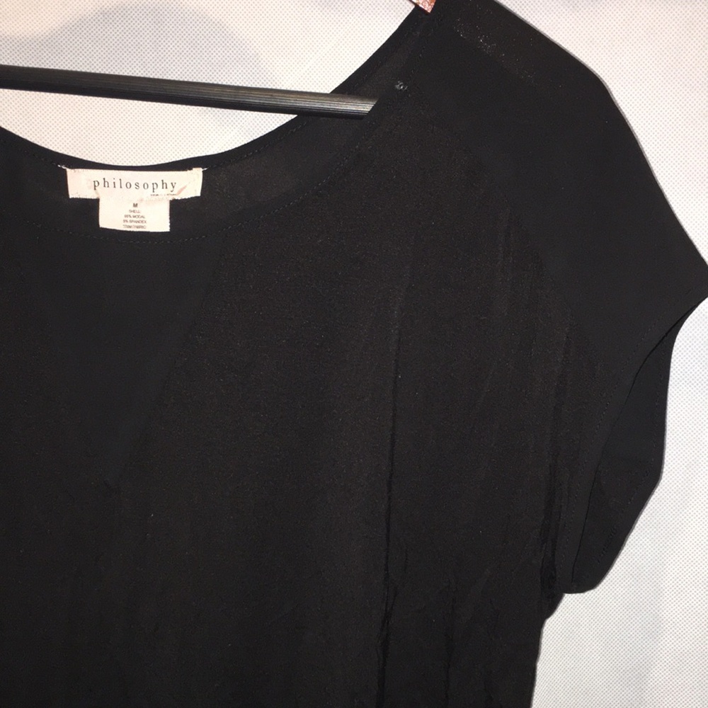 Philosophy Black Blouse Top | Size M - Picture 2 of 5